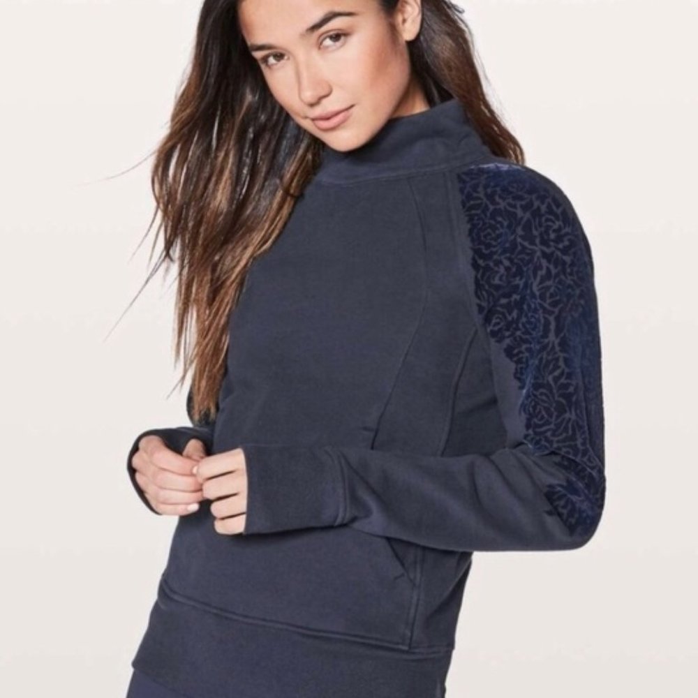 Lululemon Floral Frock Velvet Pullover Sweater